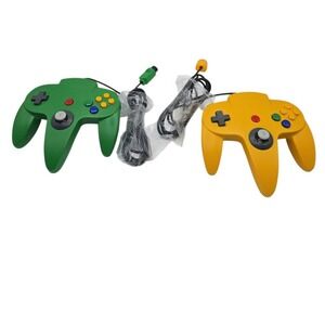 Nintendo N64 Controllers Lot Green‎ Yellow Replacement Gamepads For Console